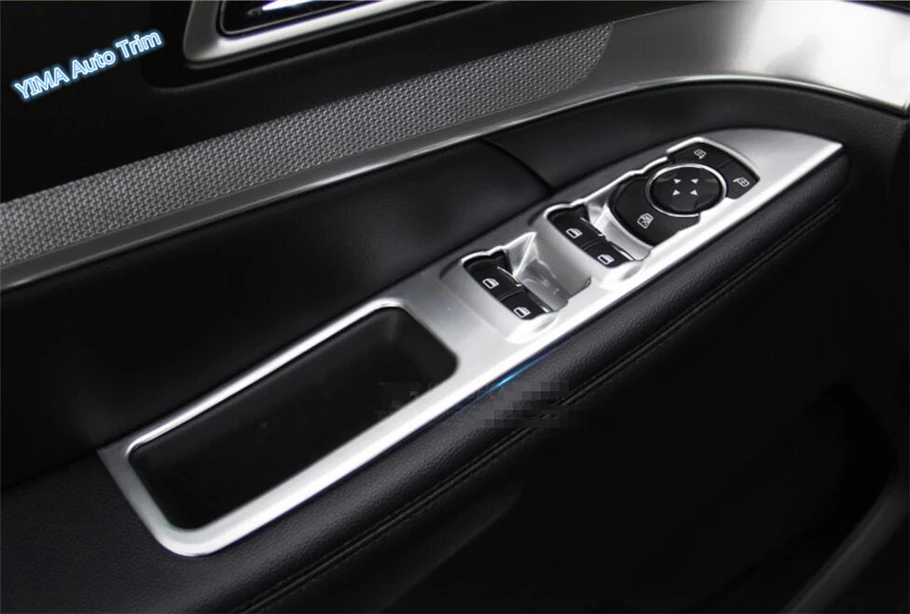 Lapetus Car Styling Inner Door Armrest Window Lift Button Decorative Cover Trim 4 Pcs For Ford Explorer 2016 2017 2018 2019 ABS |