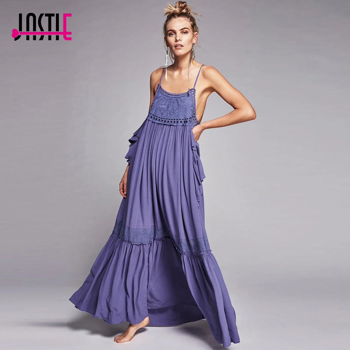 Jastie/2021 летнее солнцезащитное Макси-платье Boho в другом месте женские длинные