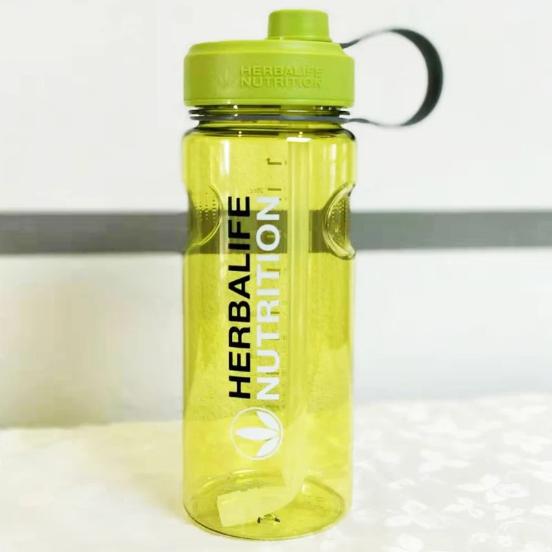 С фабрики Herbalife питательная бутылка для молочных коктейлей с соломинкой внутри, бутылка, чайник без бисфенола 1000 мл - Цвет: 1000ml Green