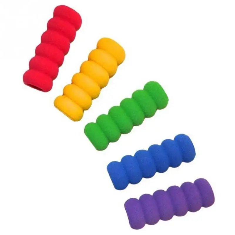 10 pcs Ridged Protection Cap Pen Pencil Hand Soft Foam Calligraphy Childrens School Stationery |