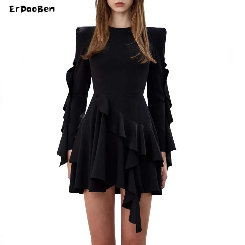 

Женское Бандажное мини-платье 2018, летнее черно-белое сексуальное облегающее вечернее платье с длинным рукавом BH5646