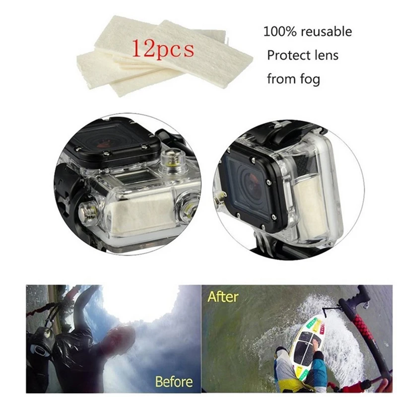 Аксессуары для Go Pro 12 шт. противотуманные вставки камеры Gopro Hero 5 4 3 + Sjcam Sj4000 Xiaomi Yi 4K