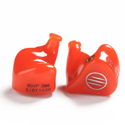 Orange red BGVP DM6 Hi-res 5BA сбалансированные арматурные драйверы наушник IEM 3D принт HiFi наушники контролировать наушники индивидуальные ручной работы IEM - Цвет: Orange red