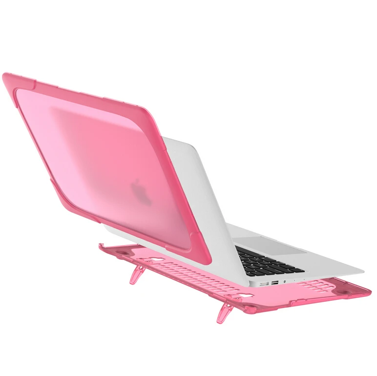 Rose Новейший дизайн ударопрочный жесткий чехол с подставкой для MacBook air 11 13 Pro 13 15 retina 12 13 15 Пластик& ТПУ защелкивающийся чехол - Цвет: Rose