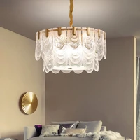 led light modern pendant lights fixture luxury bronze hanging lamp glass copper home indoor lighting living room bedroom lustre