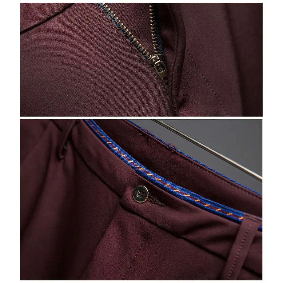 Для мужчин Брюки Блейзер Slim Fit Stretch Повседневное Формальные Свадебная одежда