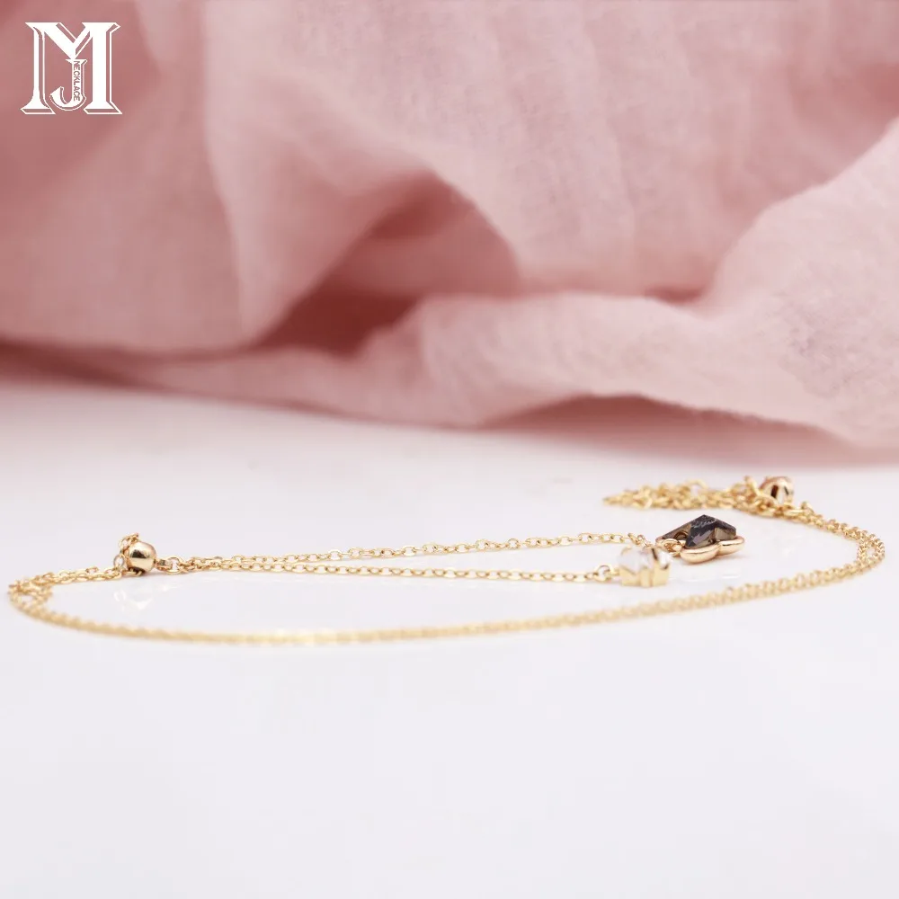 JiaMu 585 розовое золото кристаллы Сваровски элементы циркон длинное ожерелье бабочка подвеска для женщин подарок вауен вечеринка свадебные украшения.