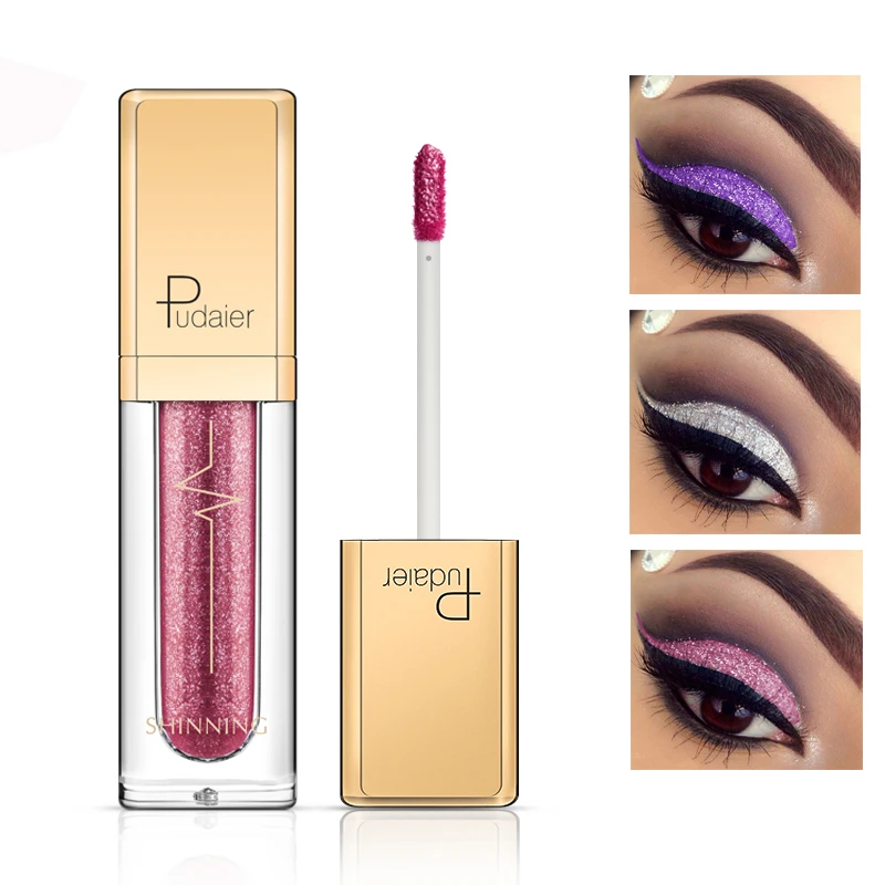 Макияж тени для век Блеск Тени вкладыш Комбинации жидкая подводка глаз пигмент