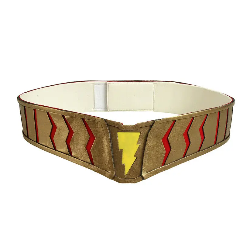Belt Only Костюм капитана Марвел шазама для косплея, комбинезон Billy Batson, плащ Zentai, Супергерой, реквизит для взрослых, наряд для вечеринки на Хэллоуин - Цвет: Belt Only