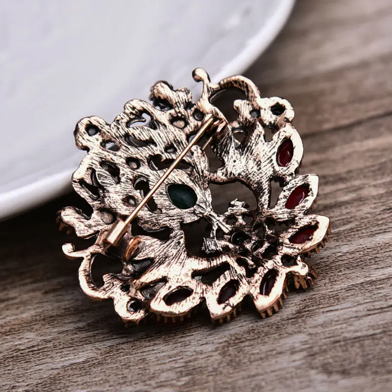 CKCL Новый Дизайн зеленый и красный акриловый Брошь контакты капли воды цветок Для женщин броши Античное