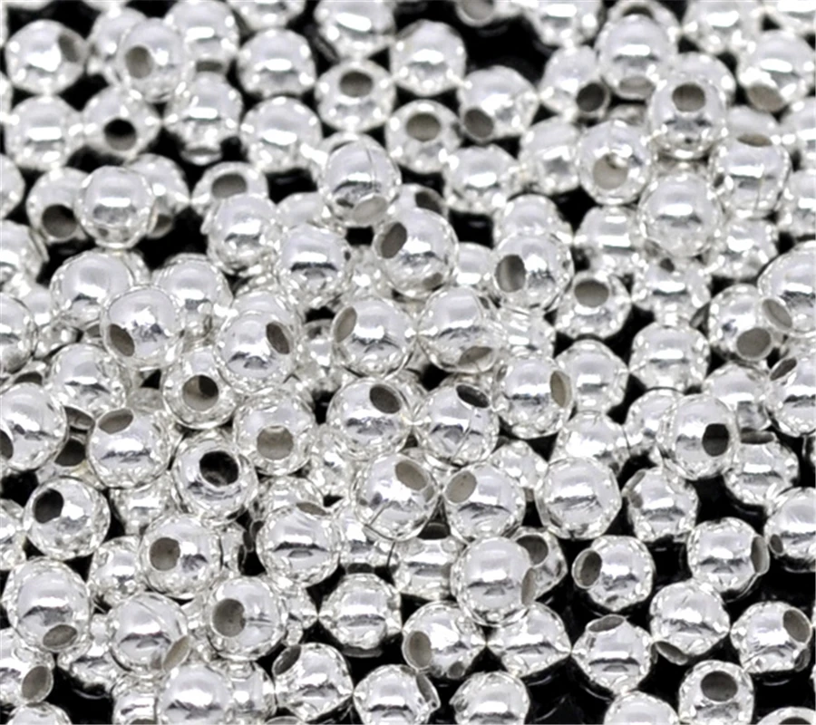 DoreenBeads 1000 шт серебряный цвет Гладкие шарики разделители 3 мм диаметр.(B01111), yiwu
