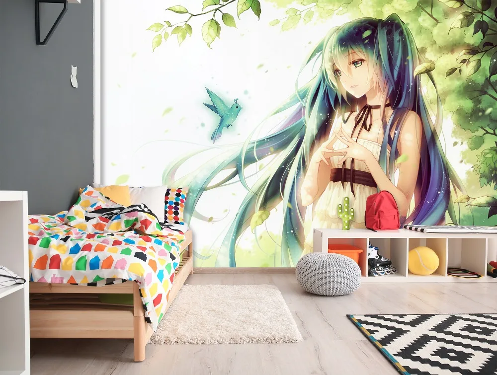 [Самоклеящаяся] 3D Hatsune Miku 44 японское аниме настенная бумага настенная печать настенные наклейки