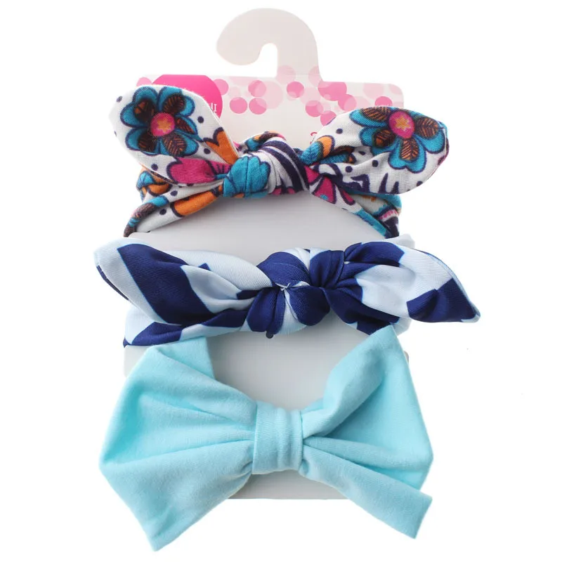 

3PCS Baby Headband Cotton Print Newborn Girl Headdress Elastic Bownot Hair Band Accessories