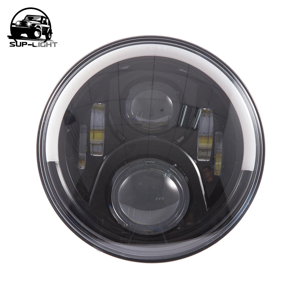 (2 шт./партия) PC lens 50 Вт 7 дюймов светодиодная фара дальнего и ближнего света с