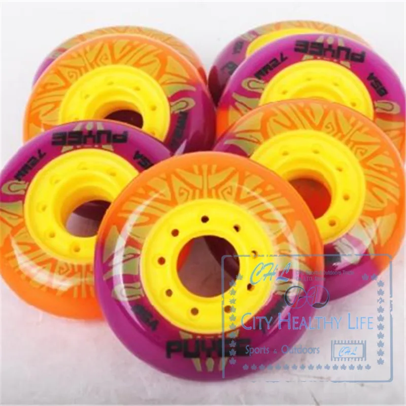 Красочные яркие Твердые роликовые колеса для FSK Слалом 85A 80 мм 76 72 коньков PUYEE |