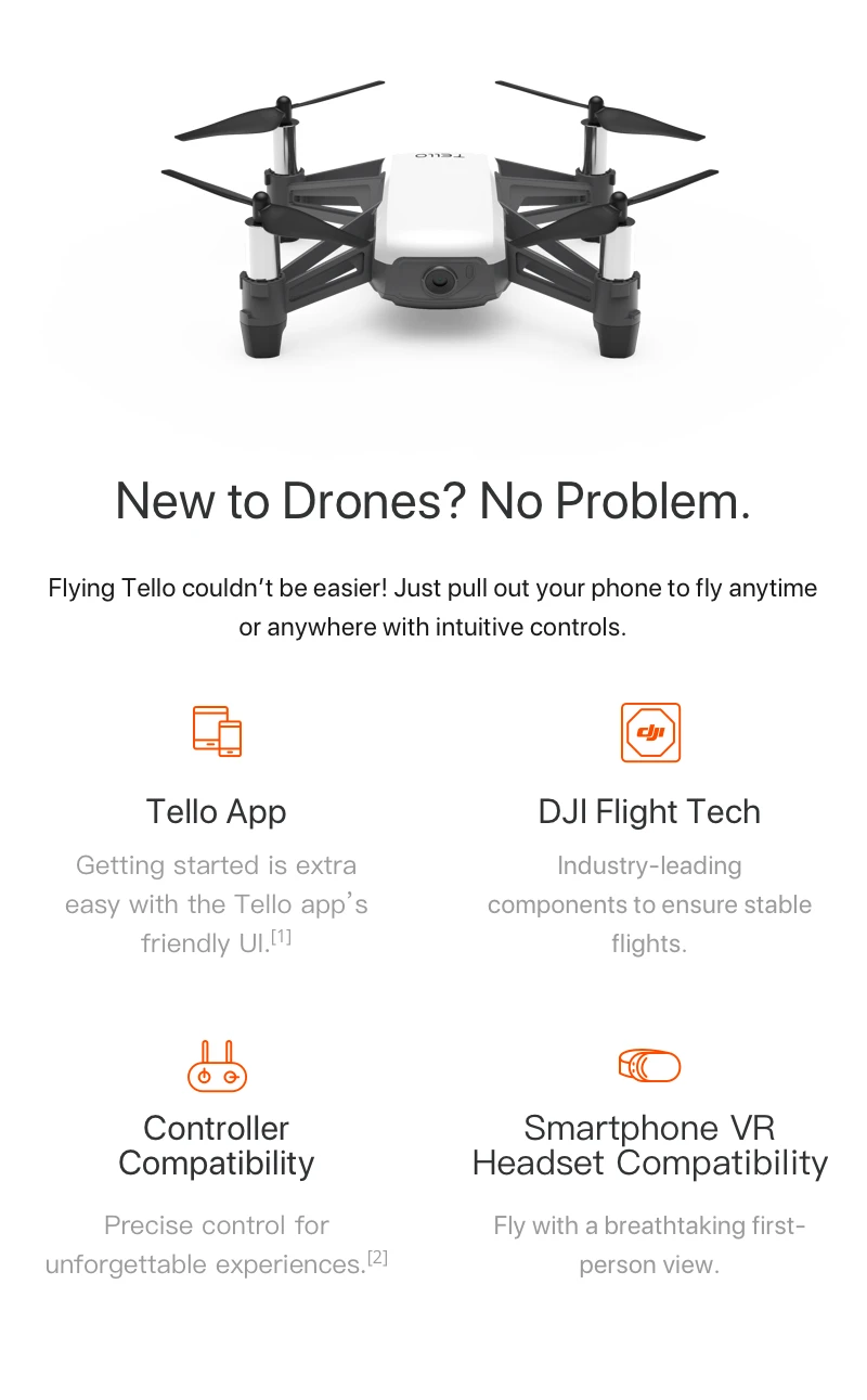 DJI Tello мини-Дрон 720P HD камера передачи приложение дистанционное управление складная игрушка плоскость FPV RC Квадрокоптер с EZ снимками