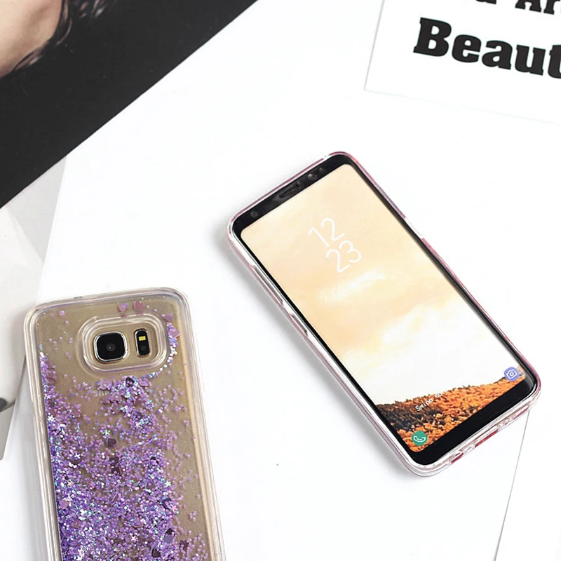 WMZSUCC Shining Quicksand Liquid Glitter Phone Case For Samsung Galaxy S6 Edge S7 S8 Note 3 4 5 |