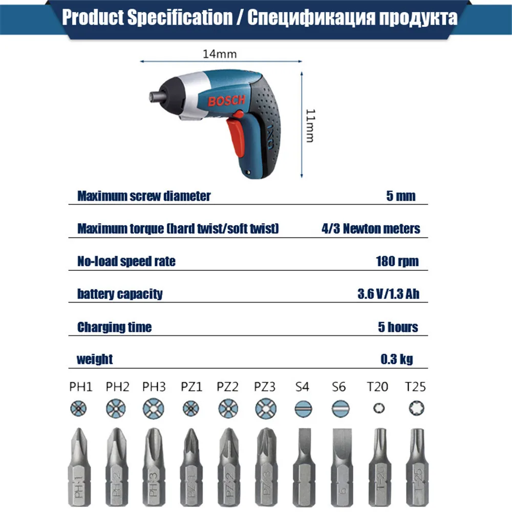 Для Bosch IXO III 3,6 V Профессиональный Аккумуляторный шуруповерт литий-ионный светодиодный для Bosch IXO 3