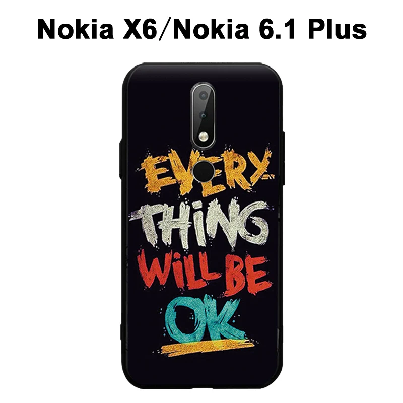 Чехол для Nokia 6 1 Plus силиконовый чехол с 3D рельефным рисунком задняя крышка X6