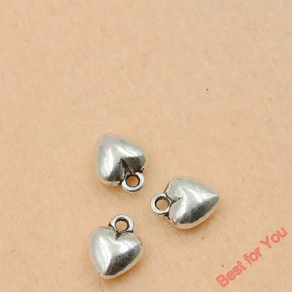 Подвески в форме сердца из античного серебра модные ювелирные изделия сделай сам