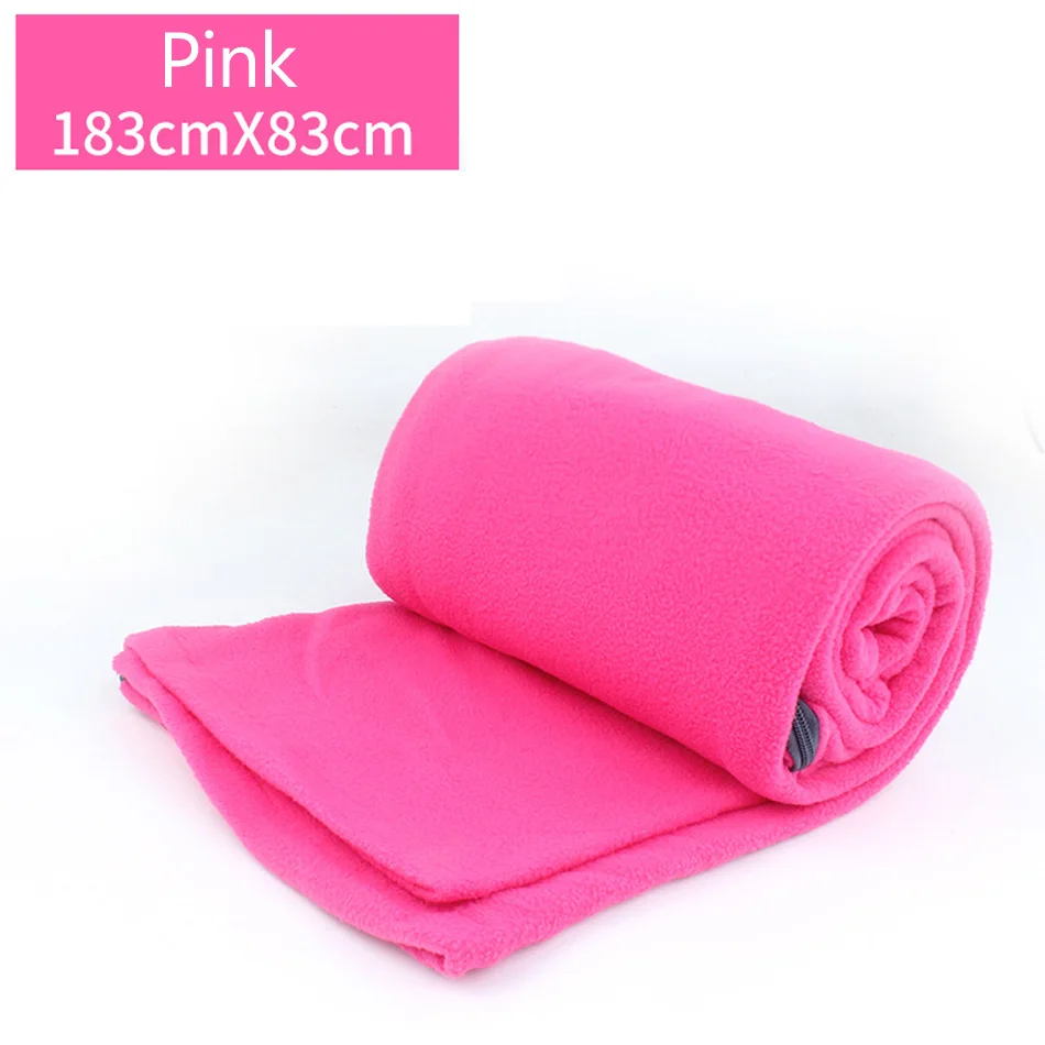 Pink Двойной спальный мешок из флиса, спальный мешок для ленивых, портативный, Saco De Dormir Uyku Tulumu, Сверхлегкий, Schlafsack, природа, поход - Цвет: Pink