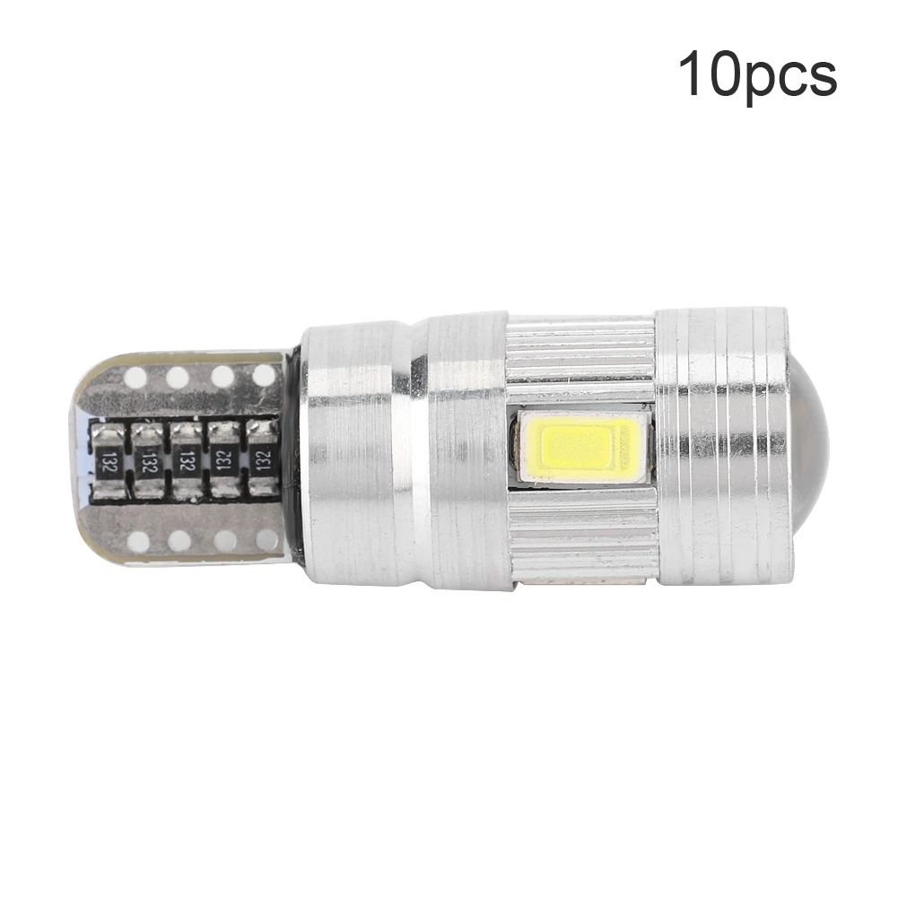 10 шт. T10 5630 6SMD W5W автомобильное декодирование светодиодный лампы Canbus Error Free Боковой габаритный фонарь освещения номерного знака «автомобильное парковочных огней