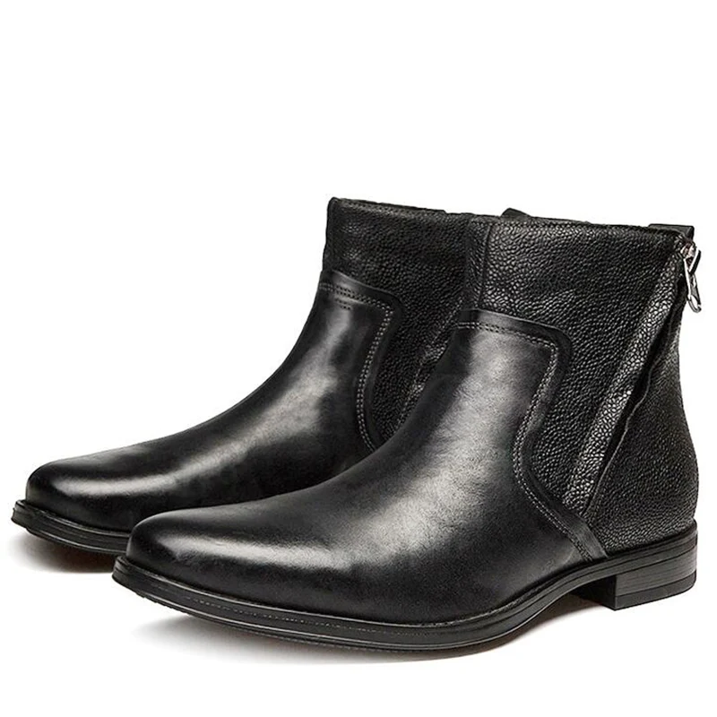 Мужские большого размера Винтаж ботинки Челси с острым носом ботильоны в