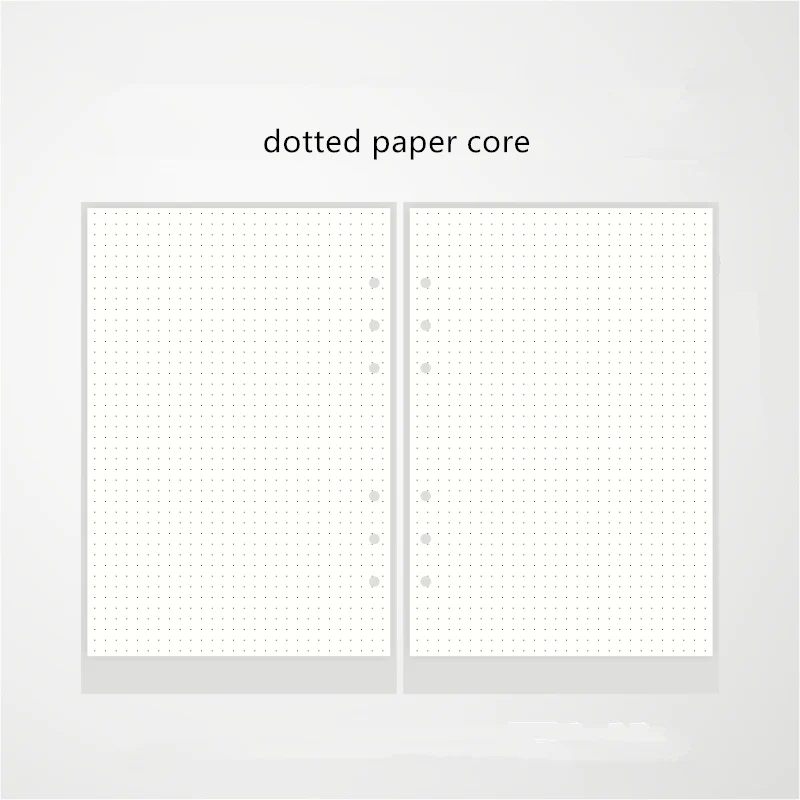 dotted paper core A5 A6 Лазерная Записная книжка Дневник с отрывными листами Обложка прозрачная книга запасная Кнопка связывающая 6 отверстий ядро - Цвет: dotted paper core