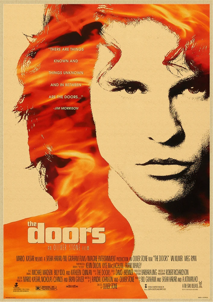 Винтаж Ретро Рок-Группа Музыка двери Jim Morrison матовая крафт-бумага плакат стены стикеры домашний декор