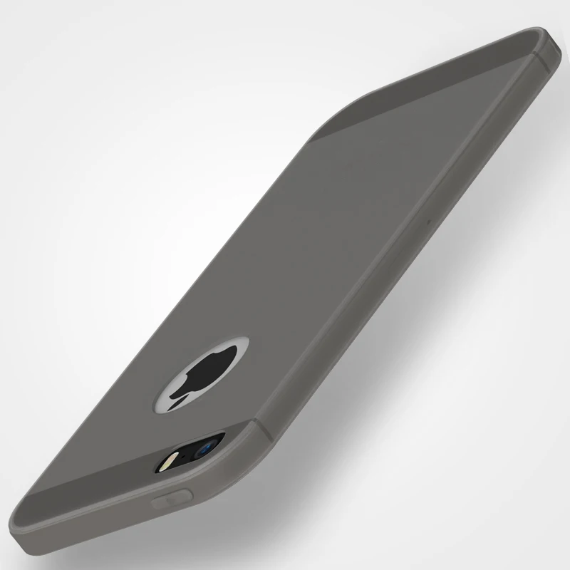 translucent gray CAFELE, чехол для iPhone 5, 5S, карамельный цвет, силикон, ТПУ, мягкий, ультра тонкий, модный, Роскошный чехол для iphone SE 5, чехол - Цвет: translucent gray