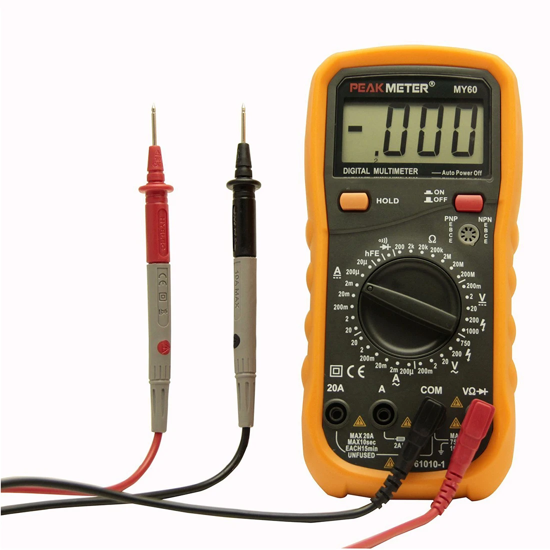 New PEAKMETER MY60 Digital Multimeter High Voltage Meter Tester Current Resistance Ammeter Multitester Data Hold Orange | Инструменты