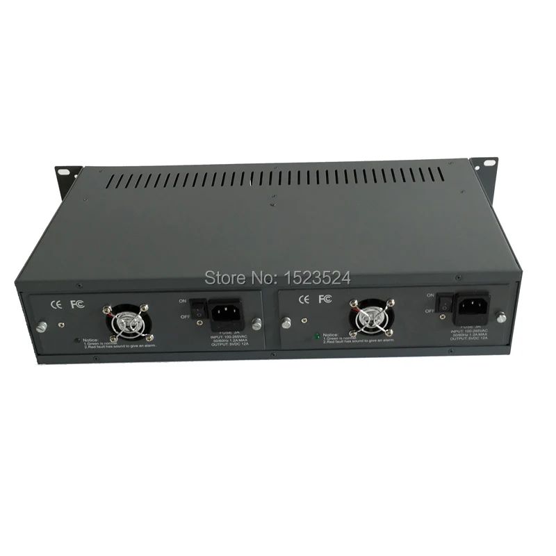 2U 14 дюймовое шасси с креплением на стойку двойной блок питания волоконно