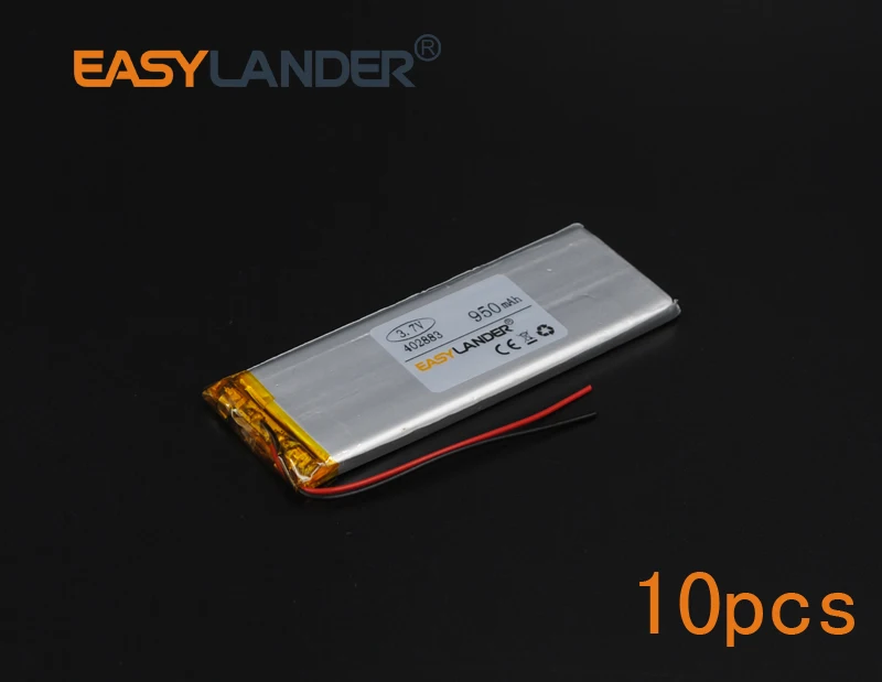 10 шт./лот 3 7 V 950mAh 402883 полимерный литий ионный аккумулятор для Mp3 Mp4 PAD DVD DIY