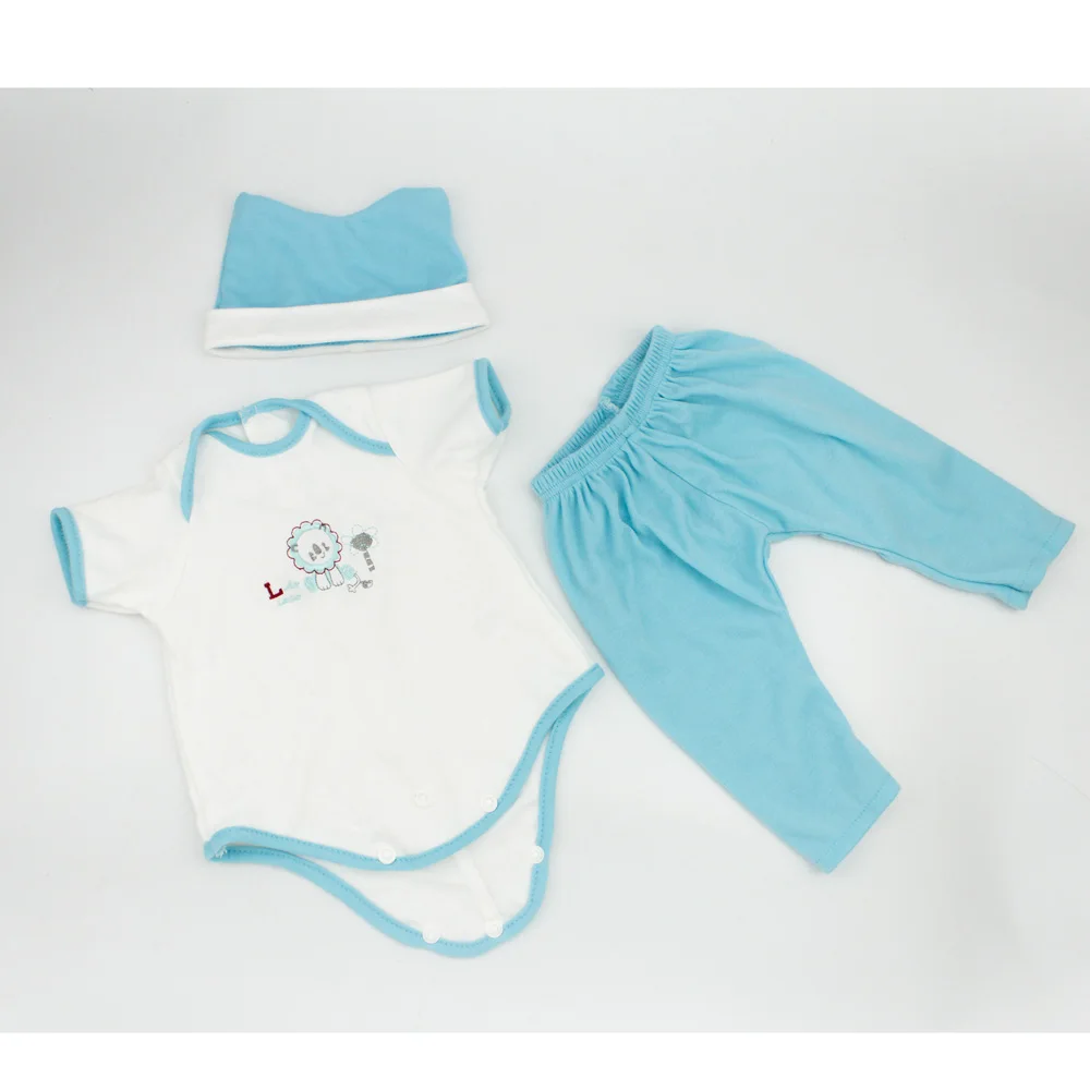 NPKDOLL детская одежда синий белый Reborn Кукла Одежда 22 дюймов 55 см для девочек и мальчиков Милая шапка хлопок