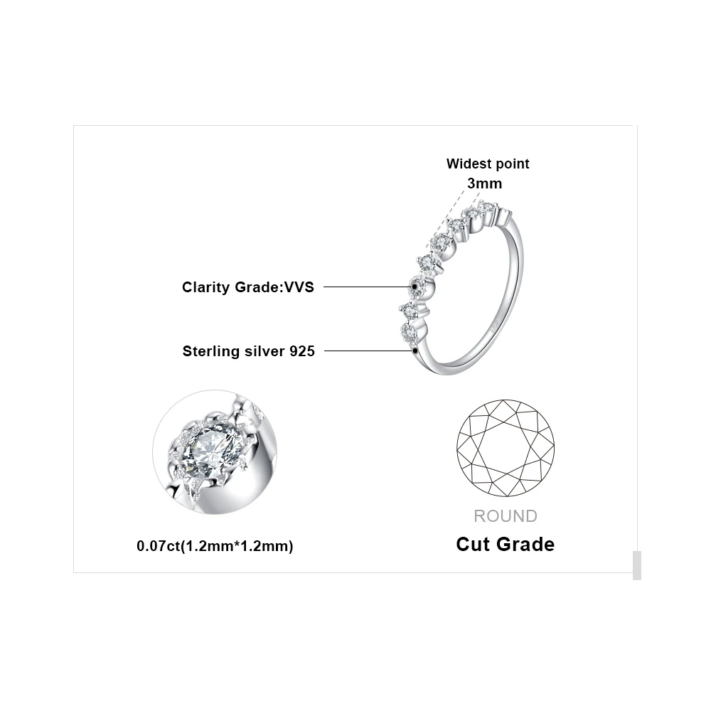 Женское кольцо из стерлингового серебра 925 пробы JewelryPalace CZ обручальное на