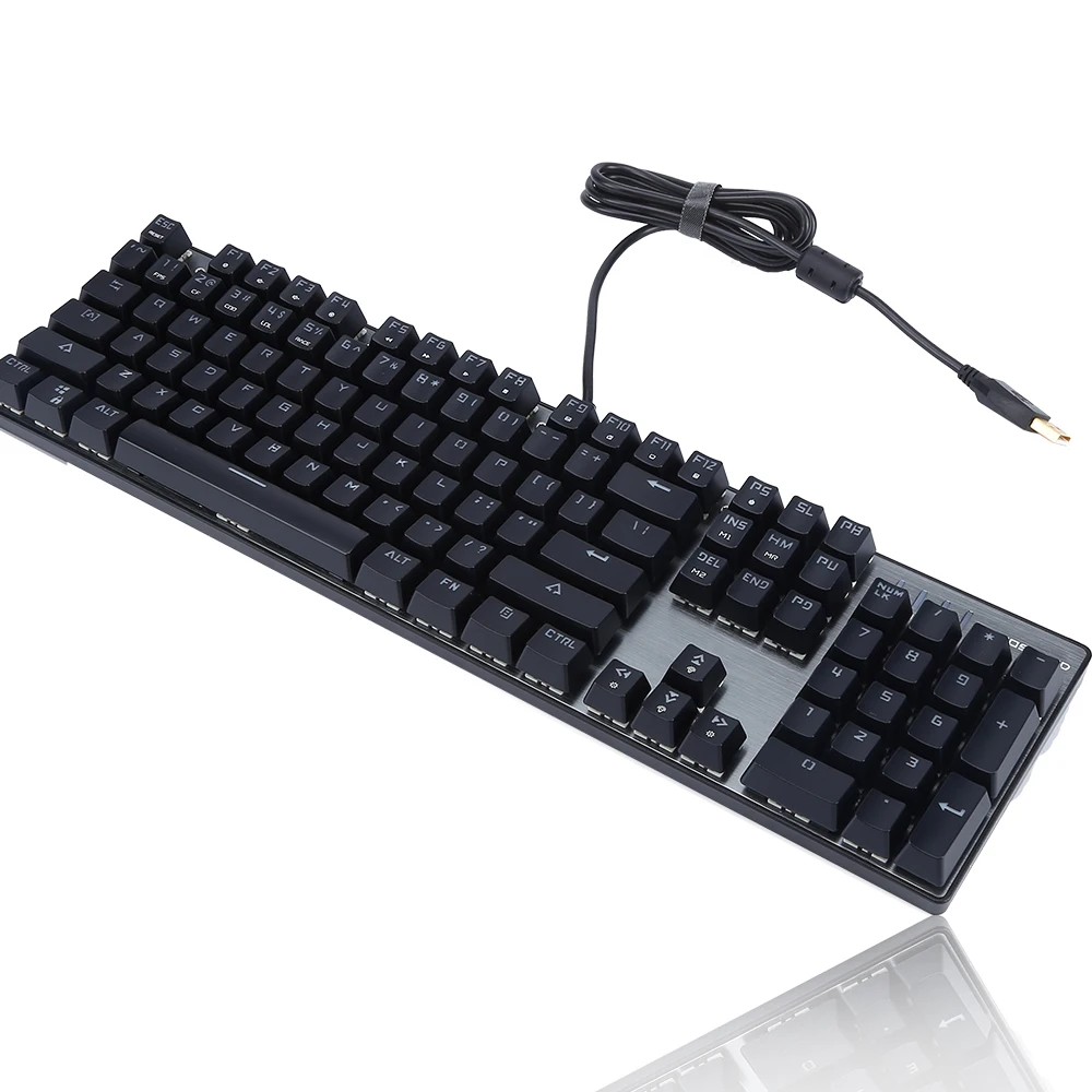 Новый MOTOSPEED CK104 Проводная светодио дный Подсветка механическая клавиатура 104