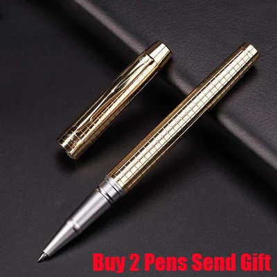 Gold Roller Pen Горячая брендовая Роскошная металлическая авторучка для офисных работников Милая подарочная металлическая ручка купить 2 ручки отправить подарок - Цвет: Gold Roller Pen