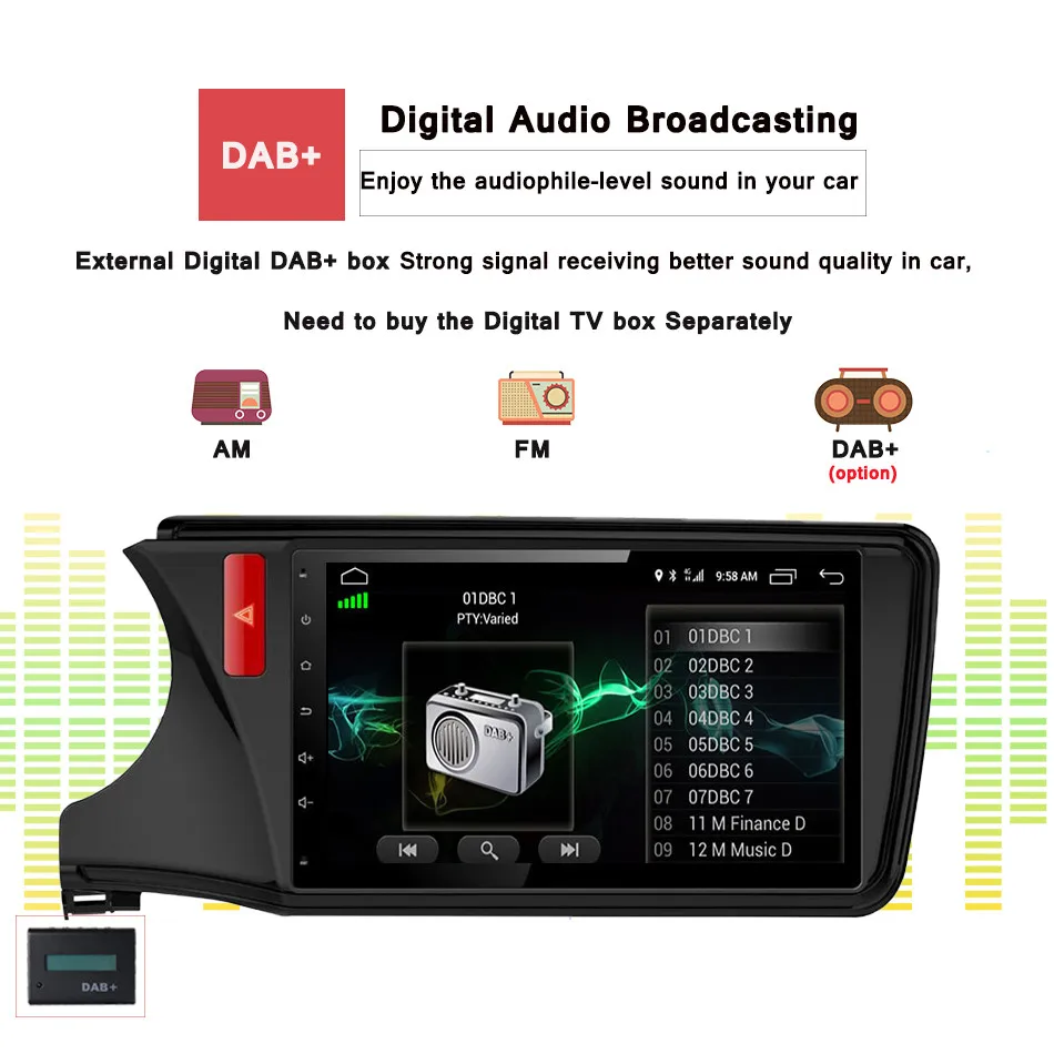2din 10.1&quot RAM 4GB android 10 Fit HONDA CITY 2014 2016 2015 2017 Manual Auto A/C RHD &amp Left Car DVD Player Navigation GPS Radio |