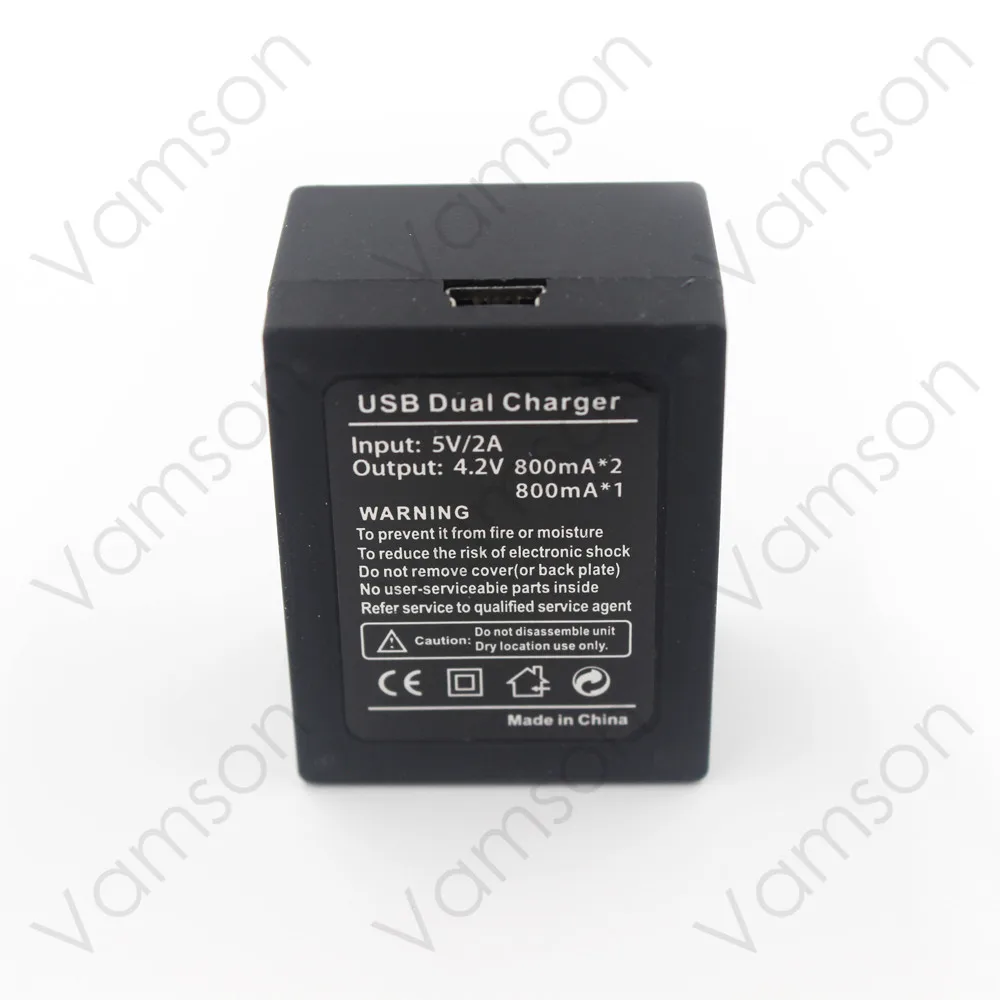Vamson для GoPro 3 + аксессуары USB двойное зарядное устройство Gopro Hero Экшн камера VP901|for