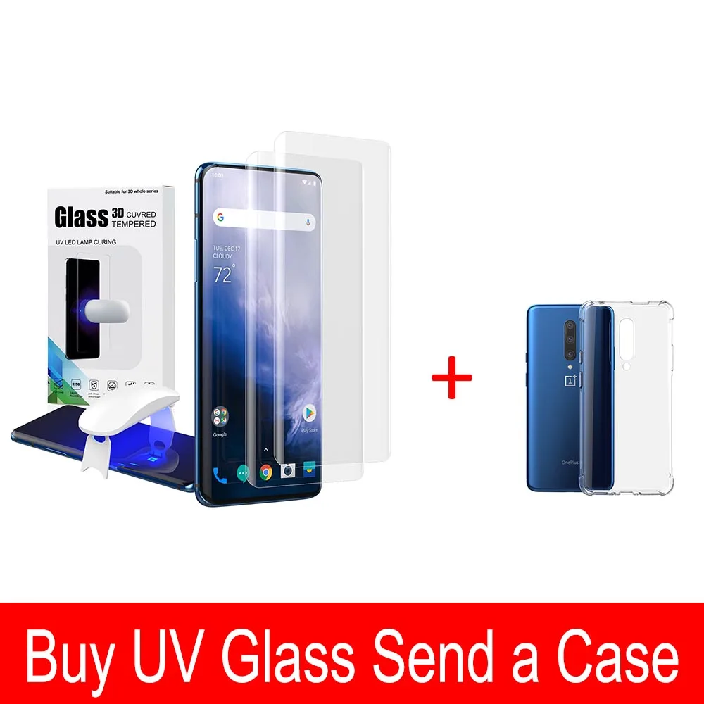 Для Oneplus 7 Pro защита экрана с отпечатком пальца разблокировка УФ-стекло плёнка
