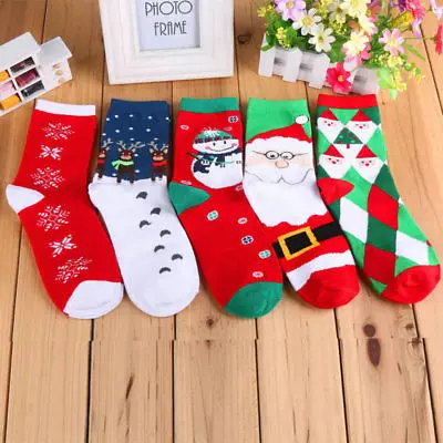 Новый Рождество Носки для девочек снежинка Шерсть зима теплая Женская подарок