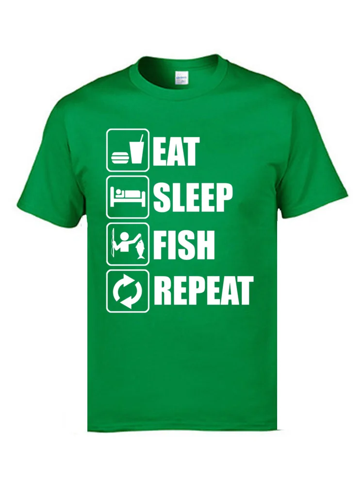 Футболка мужская с надписью Eat Sleep Fish Repeat|Мужские футболки| |