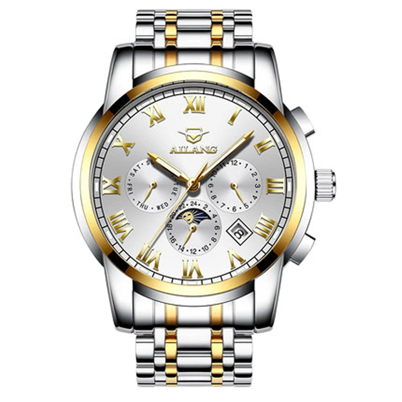 Ailang роскошные брендовые часы мужские с черным черепом спортивные силиконовый