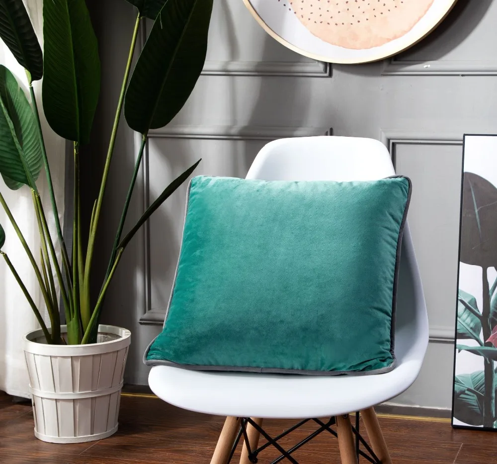 Разноцветный серый Бархатный Чехол на подушку чехол для подушки стула/дивана не