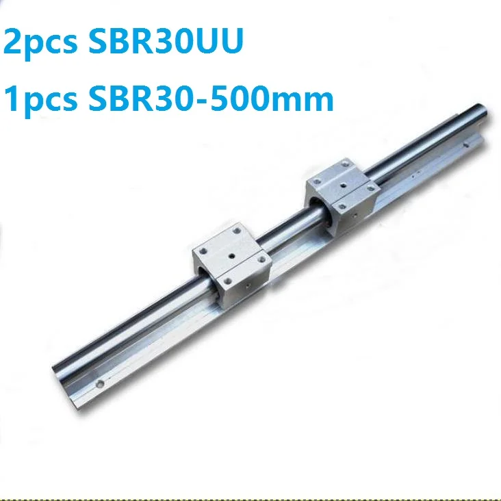 1 шт. SBR30 L 500 мм опорная рельсовая линейная направляющая + 2 SBR30UU линейные опорные