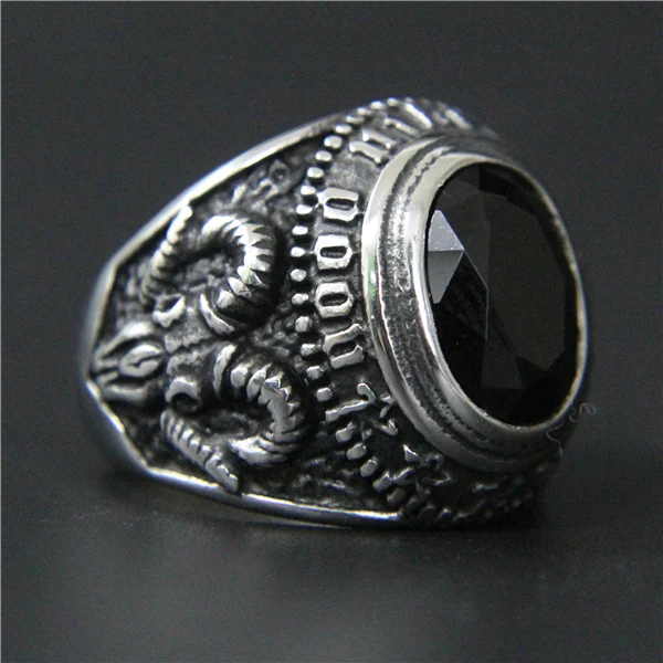 Мужское кольцо из нержавеющей стали 316L с овальным черным камнем|ring 316l|stone ringblack stone