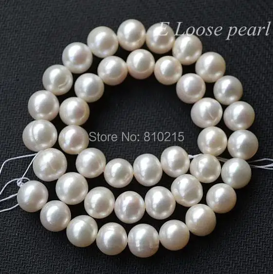 

Wedding Party Jewelry Freshwater Pearl Round Potato Loose Beads White 9.5-10.5mm 15 Inches Full Strand