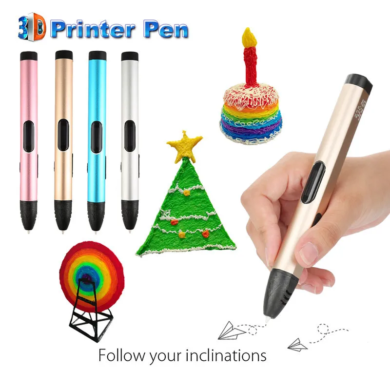 Высокое качество 3D печать pen1.75mm ABS/PLA Smart 3D рисунок пером перо+ нити+ адаптер творческий подарок для дети Дизайн живопись