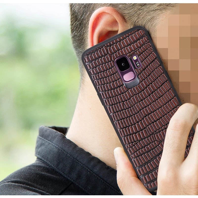 Роскошный тонкий чехол из натуральной кожи для samsung Galaxy S9, чехол для телефона, Силиконовый противоударный чехол для samsung S9