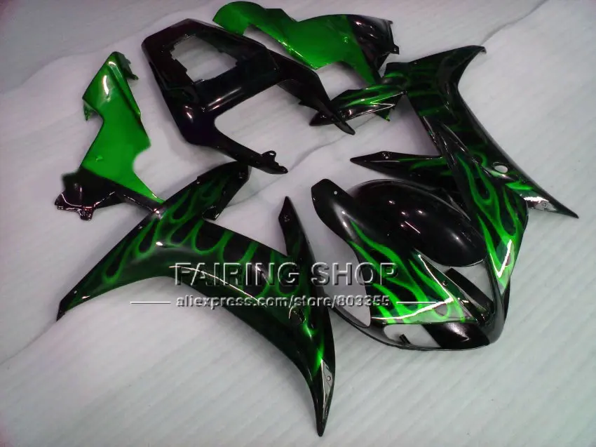 Высококачественные детали корпуса с зеленым пламенем для YAMAHA YZF 1000 02 03 yzf r1